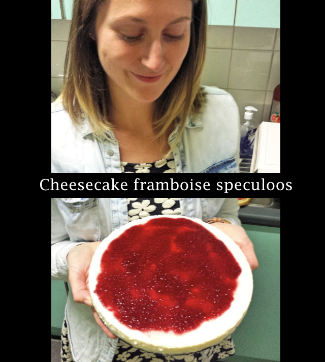 lafilleduquatrieme - Recette -Cheesecake framboise speculoos